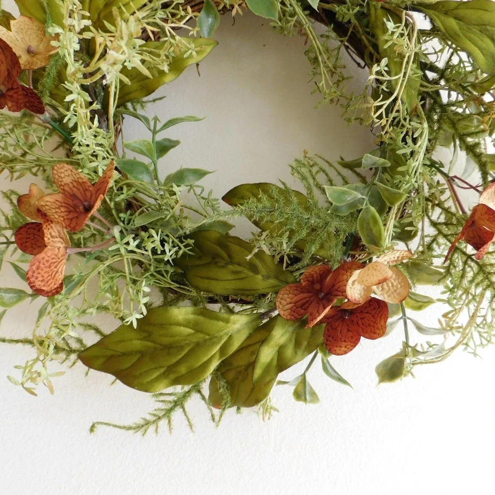 Late Summer Early Fall Small Wreath, Fall Decor, Housewarming‎ Woodland Greenery